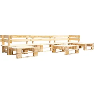 6-tlg. Paletten-Lounge-Set Holz Natur - Braun