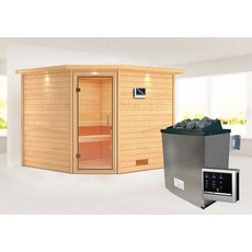 Bild Sauna Leona, Fichtenholz 38 mm, Eckeinstieg, ca. 5m2