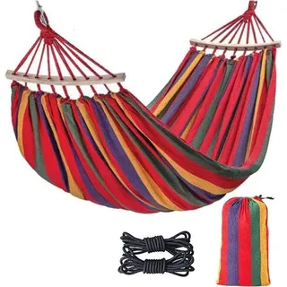 Grosser Außenzelt-Hammock mit Verbreiterungsbalken - Dauerhaftes dickes Canvas-Stoff, Metallknoten, 550lbs Lastfähigkeit für Camping im Freien, im Garten, im Wald, am Strand