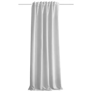 HOMEbasics | Akustikvorhang Uni | ACUSTICO | Lärm-, Hitze-, Kälte- und Zugluft-Schutz + abdunkelnd | wollweiß/hellgrau | 245 x 135 cm