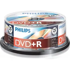 Philips 25 x DVD+R, 4.7GB/120min, 16x, Optischer Datenträger