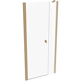 HÜPPE SolvaPro Schwingtür mit Nebenteil in Nische, linksseitige Befestigung, Breite: 90cm, Höhe: 200cm, 7T290255D322, Duschkabine: Profilfarbe bronze Glas ESG klar mit ANTI-PLAQUE