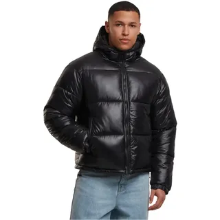 Urban Classics Herren Winterjacke Shiny Puffer Jacket, glänzende Steppjacke mit Reißverschluss, warme Daunenjacke mit Kapuze, Größen S - 5XL