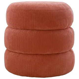 Atelier Del Sofa Stilvoller korallenfarbener Pouf, 40 x 40 x 40 cm | 100% Holzrahmen, weicher Teddy-Stoff | Perfekt für Moderne Wohnzimmer und gemütliche Räume
