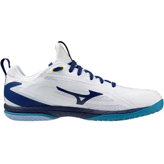 Mizuno Wave Drive Neo 4 Tischtennisschuhe - White / Bellwether Blue / Fjord Bl - EU 45
