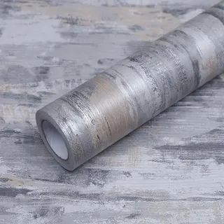 FEILAYS grau Tapete Betonoptik Klebefolie Retro Wandtapete Grau Möbelfolie Industrial Optik Wanddeko Wohnzimmer Küchentapete Abwaschbar Tapeten Schlafzimmer Vintage Shabby Baddeko 60CM×5M