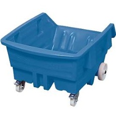 Kippwagen, Polyethylen, blau, B 1150 x T 1560 x H 925 mm, 750 l, Schüttkanthöhe 560 mm, bis 250 kg