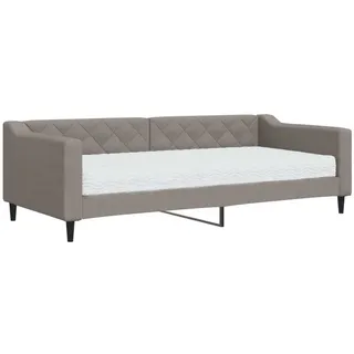 vidaXL Tagesbett mit Matratze Taupe 90x200 cm Stoff - Taupe