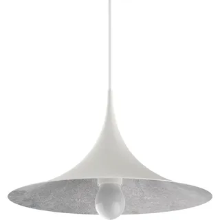 Pendelleuchte Louie aus handlackiertem Blattmetall, 33 cm breit, 16 cm hoch - Weiß