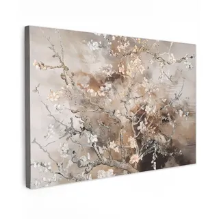 MuchoWow Leinwandbild Mandelblüte - Kunst - Van Gogh - Beige - Abstrakt XXL 150x100 cm , Braun , Textil , Kiefer , Rechteckig , 150x100 cm , FSC 100% , gerahmt , Bilder & Rahmen, Bilder, Leinwandbilder