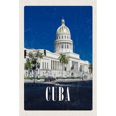 Blechschild 18x12 cm Cuba Karibik Gemälde Sehenswürdigkeit