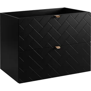 RODAN | Waschbeckunterschrank 80 cm - Schwarz Matt - Badezimmerschränke - Badmöbel - Waschbecken Unterschränke - Ohne Platte - Schwarz