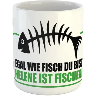 clothinx Kaffeetasse mit Aufdruck Egal Wie Fisch Du Bist Helene Ist Fischer