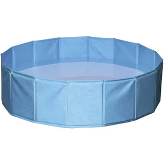 Kerbl Pet Hundepool, Hundeplanschbecken, blau, ø 80 cm, Höhe 20 cm, Fassungsvermögen 100 l, zusammenfaltbar, stabile Seitenwände, ohne aufblasen