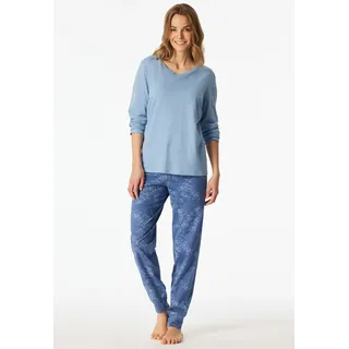 SCHIESSER Schlafanzug Pyjamas Blau 50