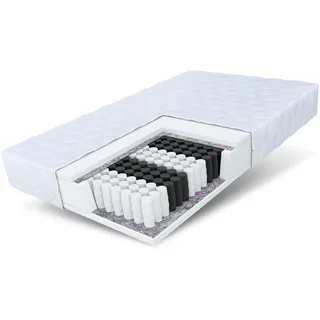 FDM Matratze 140x200 cm Härtegrad H3 Höhe 16 cm TaschenfederkernmatratzePolyurethan-Schaum 7 Komfortzonen mit Hypoallergenem Waschbarem Premium-Bezug Oeko-Tex Medic