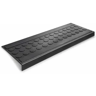 Floordirekt - Stufenmatte aus Gummi - 1 Stück - Selbstklebend - wetterfeste & Rutschhemmende Treppenstufen Matten - Gummistufenmatte für Außen (Coin 25 x 75 cm)
