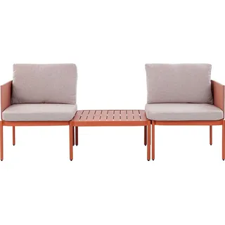 Beliani Lounge-Set 3-tlg. Orange/Weiß