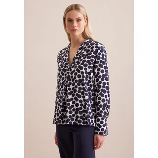 Klassische Bluse SEIDENSTICKER "Schwarze Rose", Damen, Gr. S(36), blau (marine), 100% Viskose, gepunktet, regular fit, ohne Ausschnitt, Blusen Klassische Bluse, Tunika Punkte