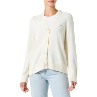 GANT Damen. 4800201 Strickjacke Classic beige (L), Lässig, Baumwolle, Klassisch