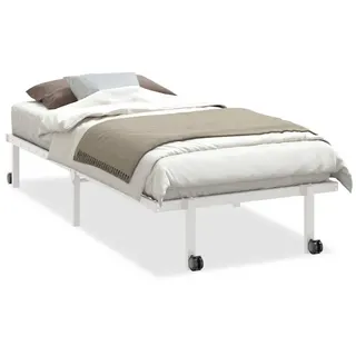 vidaXL Bettgestell ohne Matratze Klappbar Weiß 90x200 cm Stahl