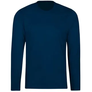T-Shirt TRIGEMA "TRIGEMA Langarmshirt aus 100% Baumwolle", Damen, Gr. M, night, blau, Single Jersey, 100% Baumwolle, Basic, lang, Rundhals, Shirts T-Shirt
