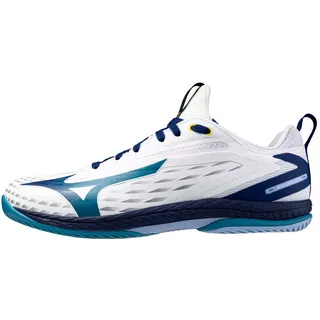 Mizuno Herren Mizuno Wave Drive Neo 4 White/Bellwether Blue/Fjord Bl EUR 45 - Weiß,Blau - EUR 45