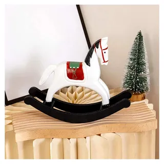 Vintage Schaukelpferd-Ornament aus Holz, handbemalt, für eine dezente und ausdrucksstarke Inneneinrichtung (rot)