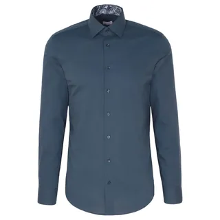 Seidensticker Herren Business Hemd, Türkis, Kragenweite: 41