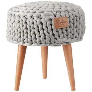 HOME MANIA Homemania Sitzsack, Baumwolle, Polyester, weicher Frottee, Holz, Grau, 40 x 40 x 45 cm