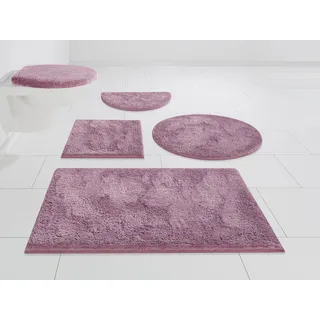 my home Badematte »Jos«, rutschhemmend beschichtet, fußbodenheizungsgeeignet-schnell trocknend, Badematten in Pastell-Farben, Badteppich als 3 teiliges Set erhältlich my home purple rechteckig (50 cm x 90 cm)