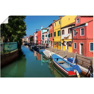 Artland Wandbild »Bunte Gebäude auf Insel Burano Venedig«, Bilder von Booten & Schiffen (1 Stück), in vielen Größen & Produktarten - Alubild/Outdoorbild, Leinwandbild, Poster, Wandaufkleber/Wandtattoo auch für Badezimmer geeignet, bunt