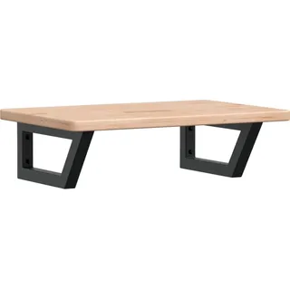vidaXL Waschtischplatte mit Halterung Stahl und Massivholz Eiche - Braun