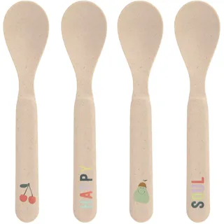 Lässig Kinder Löffel Set (4 Stk.) Kinderbesteck ohne Melamin, BPA-frei, für Spülmaschine und Mikrowelle/Spoon Set Happy Fruits Cherry