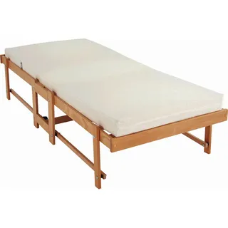 Klappbett , Buchefarben , Holz, Textil , Buche , Schichtholz, teilmassiv , H2 + H3 , Höhe ca. 10 cm , 80x190 cm , Textiles Vertrauen - Oeko-Tex®, Made in Austria , Schlafzimmer, Betten, Gästebetten, Klappbetten