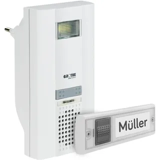 Grothe 1502005 Funkgong Steckdosen Set, 6 Melodien Mistral 400, Steckdosen-Funkgongset Sender/Empfänger