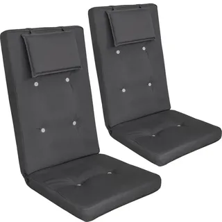 DETEX Stuhlauflagen Hochlehner 2er-Set, 118x45cm, Anthrazit - Grau