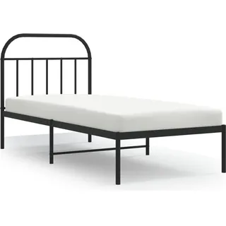 vidaXL Metallbett ohne Matratze mit Fußteil Schwarz 160x200 cm - Schwarz