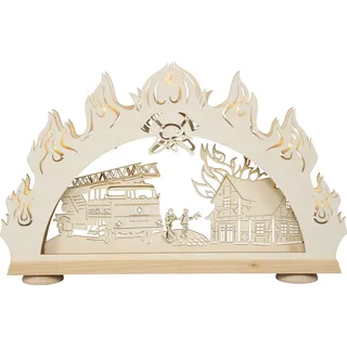 SAICO Original LED Schwibbogen »3D-Lichterbogen, Feuerwehr« Premium LED-Beleuchtung, warmweiß, BxHxT: 52x32x4,5 cm