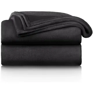 Blumtal Kuscheldecke flauschig - Oeko-TEX zertifizierte Fleecedecke 150x200 cm - Wohndecke 150x200 cm - Decke Couch Wohn- & Kuscheldecke - Flauschdecke/Fliesdecken Wohnzimmer - Decke Anthrazit
