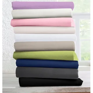 bellana Spannbettlaken Baumwolle-Jersey 90 x 200 - 140 x 200 - 180 x 200 cm weiß