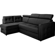 exxpo - sofa fashion Ecksofa »Arles, L-Form«, wahlweise mit Bettfunktion und Bettkasten, schwarz