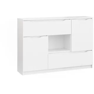 Vicco Kommode Ruben Weiß 120 x 84 cm , Holzwerkstoff , 6 Fächer , Rechteckig , 120x84x30 cm , Kleinmöbel, Kommoden, Kommoden