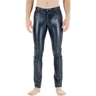 RICANO Blaue Slim Fit Pants Lamb Lederhose Herren Lederjeans Bayern Blau, W31/L32 - Blau