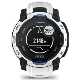 Garmin Instinct 3 BT 45 mm Kunststoffgehäuse schwarz Wechselarmband weiß M
