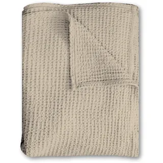 Baumwoll Waffelpiqué Decke beige 150 x 200 cm