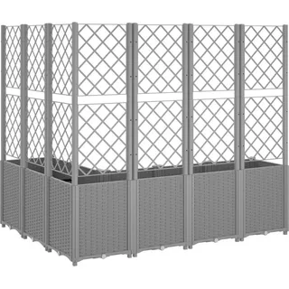 vidaXL Pflanzkübel mit Rankgitter 160 x 120 x 140 cm Hellgrau