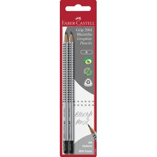 Faber-Castell 117291 Bleistift Grip 2001 with eraser 2 pcs