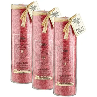 Palm Light Chakra Kerze, Rot (Packung mit 3)