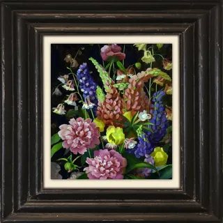 queence Leinwandbild "Blumen" Blumen  Blumenbilder  Garten  Gartenbilder  Kunst  Stillleben Premium-Leinwandstoff, Handarbeit aus Deutschland, 40x40cm, farbe bild(er): bunt